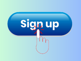 Sign up button with finger pointing