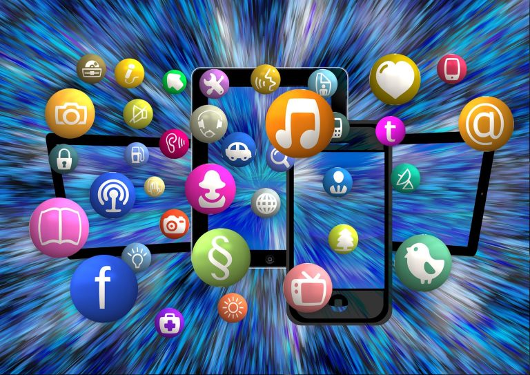 image of social media and digital media icons