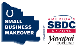 Small Business Makeover logo with Yavapai SBDC logo