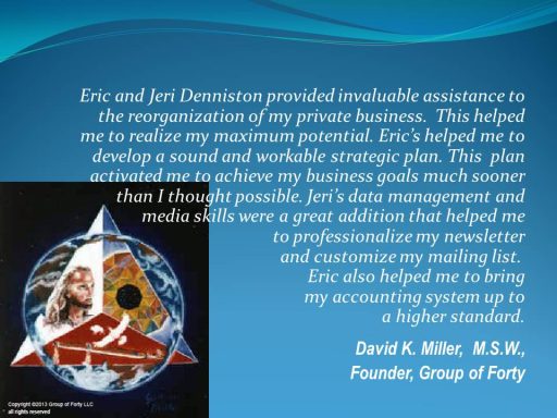 Testimonial from Group of Forty
